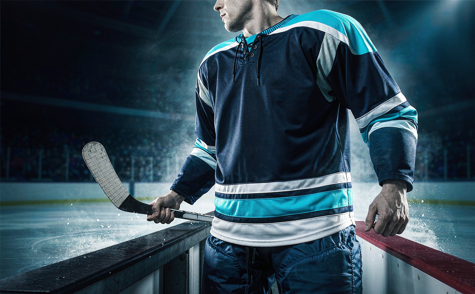 Custom ice hockey jersey with lace-up collar